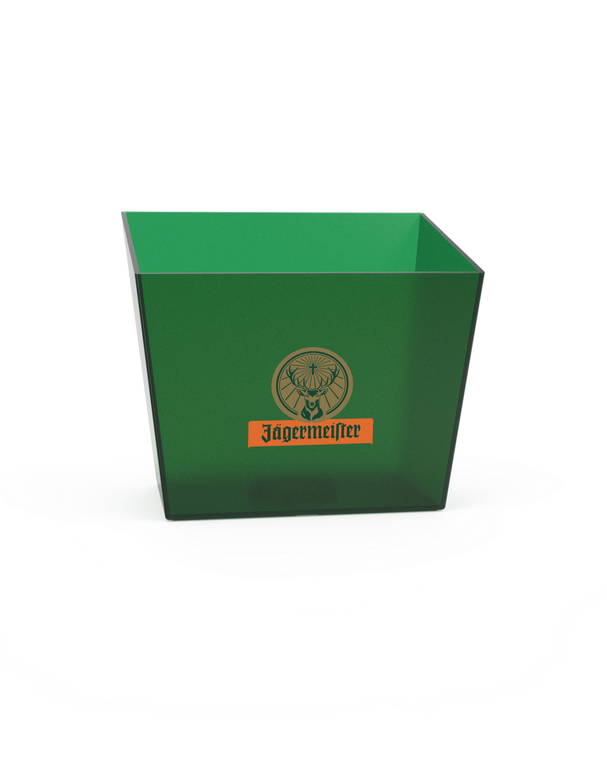 Zöld bottle serve Jägermeister logóval