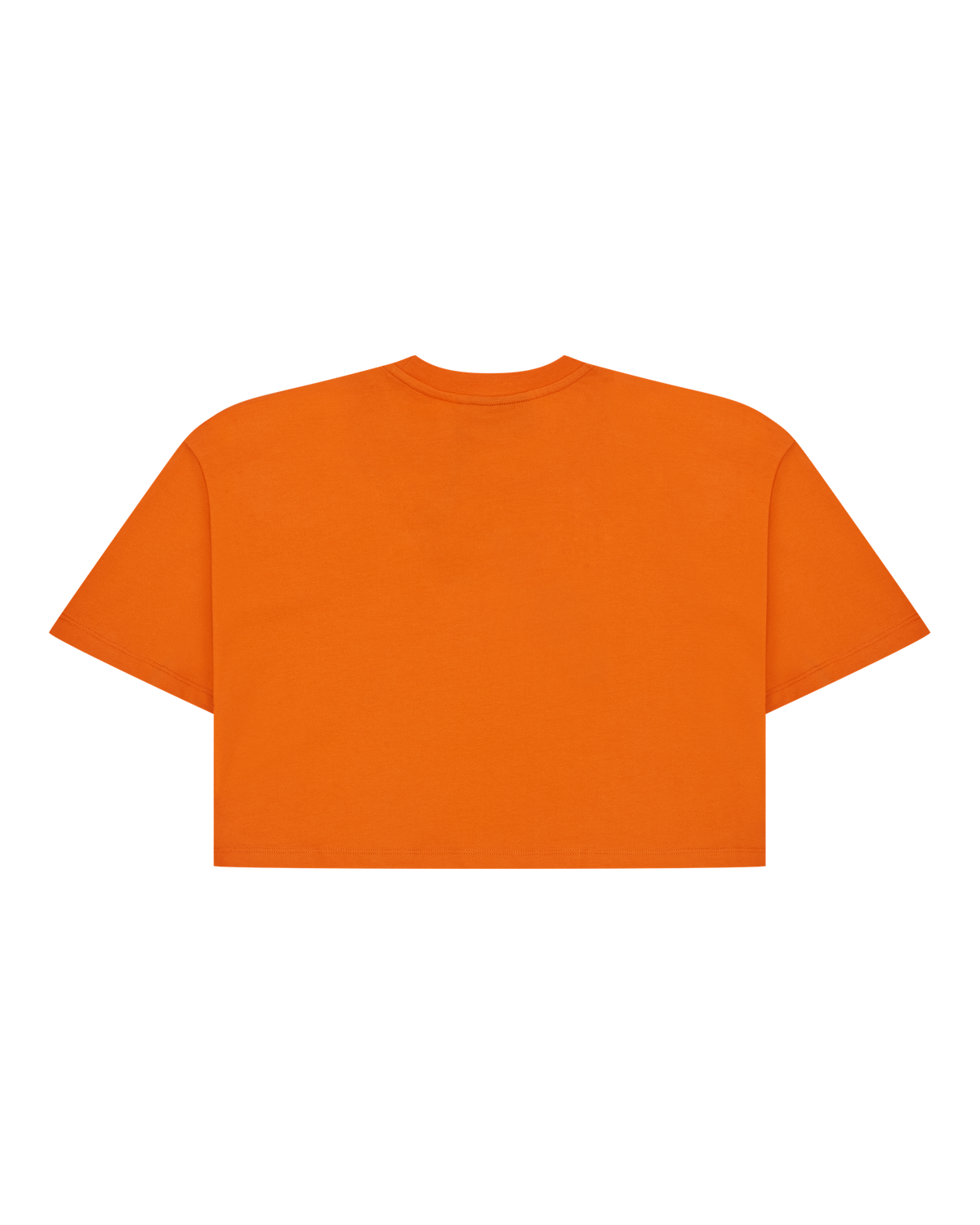 Narancssárga Jägermeister cropped tee hátulról.