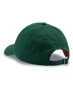 Green Jägermeister baseball cap with no logos being visible.