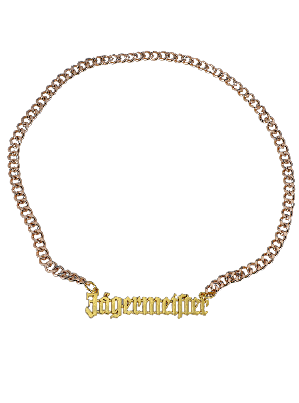 Arany láncos nyaklánc 'Jägermeister' charm-mal.