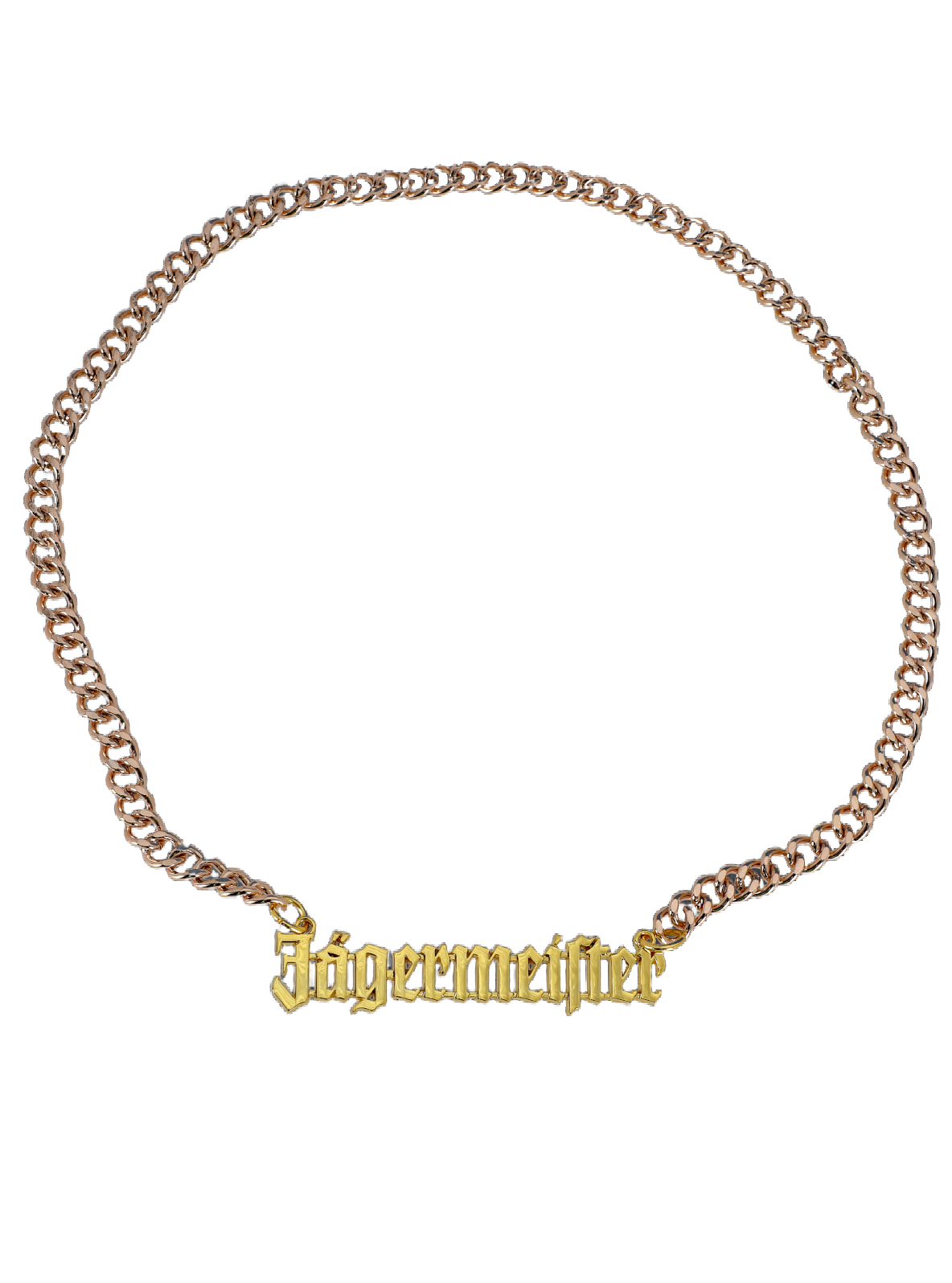 Arany láncos nyaklánc 'Jägermeister' charm-mal.