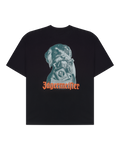 Black t-shirt with a dog graphic and the 'Jägermeister' wordmark.