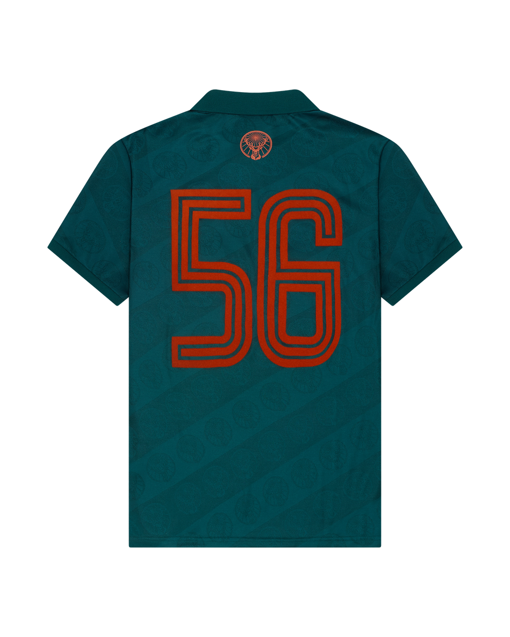 Zöld Jägermeister mez narancssárga '56'-tal a hátoldalán.
