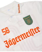 Fehér mez Jägermeister márkajelzéssel 