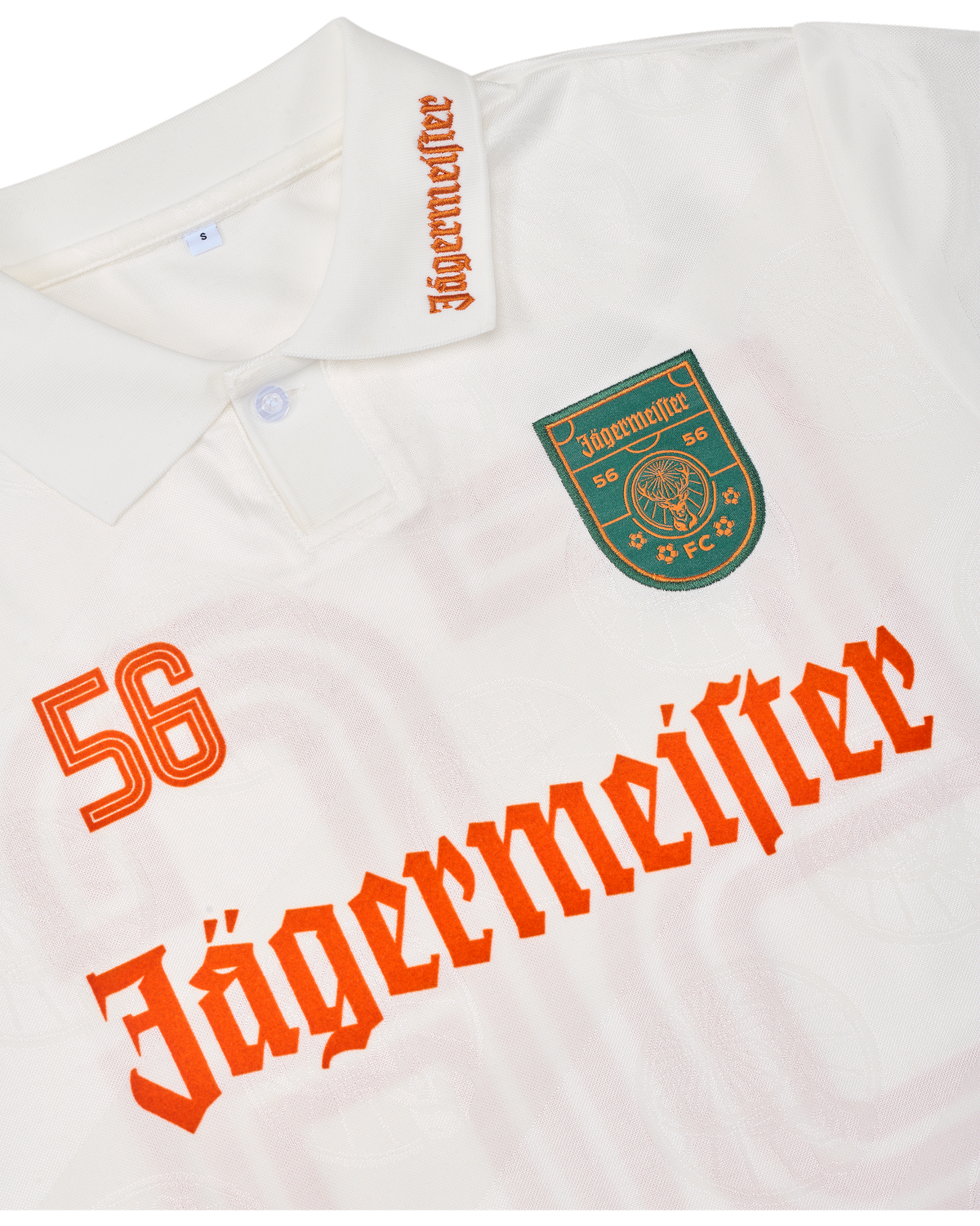 Fehér mez Jägermeister márkajelzéssel 