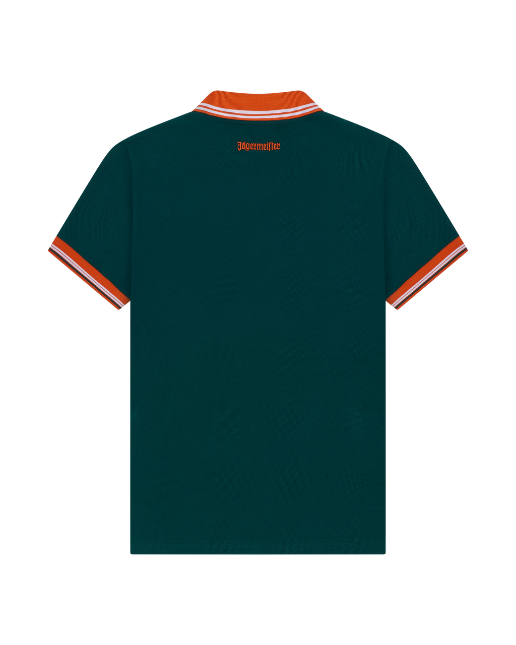 Zöld Jägermeister póló narancssárga szegéllyel.