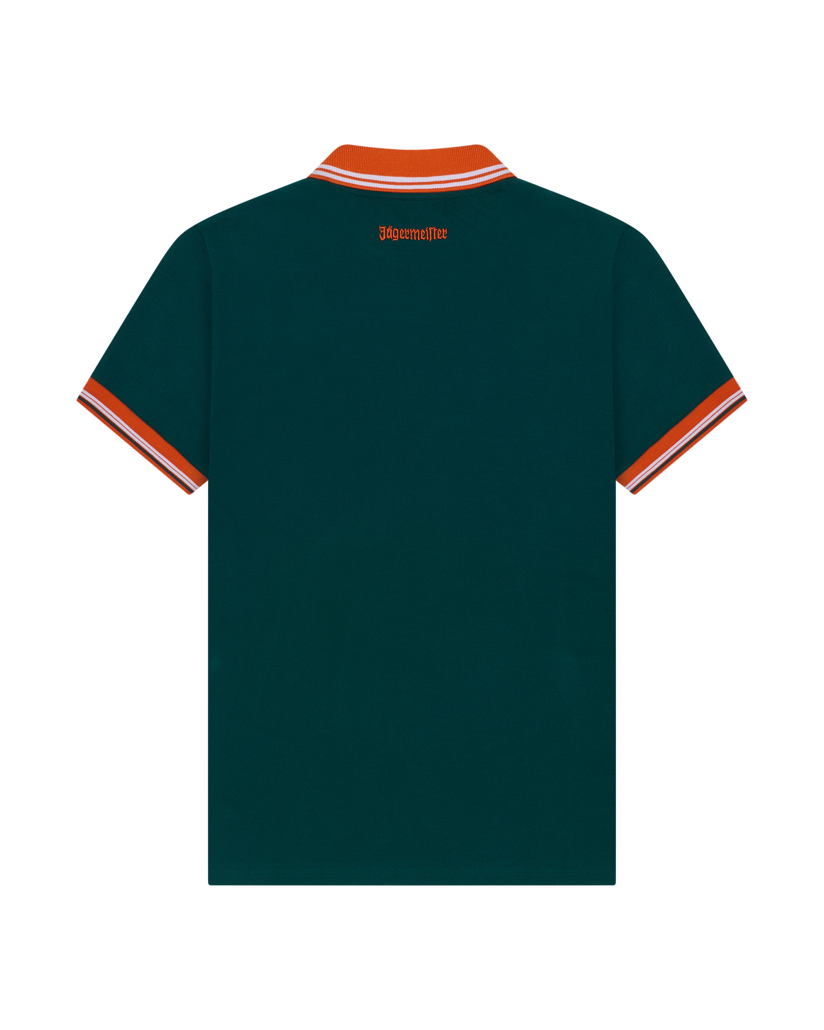 Zöld Jägermeister póló narancssárga szegéllyel.