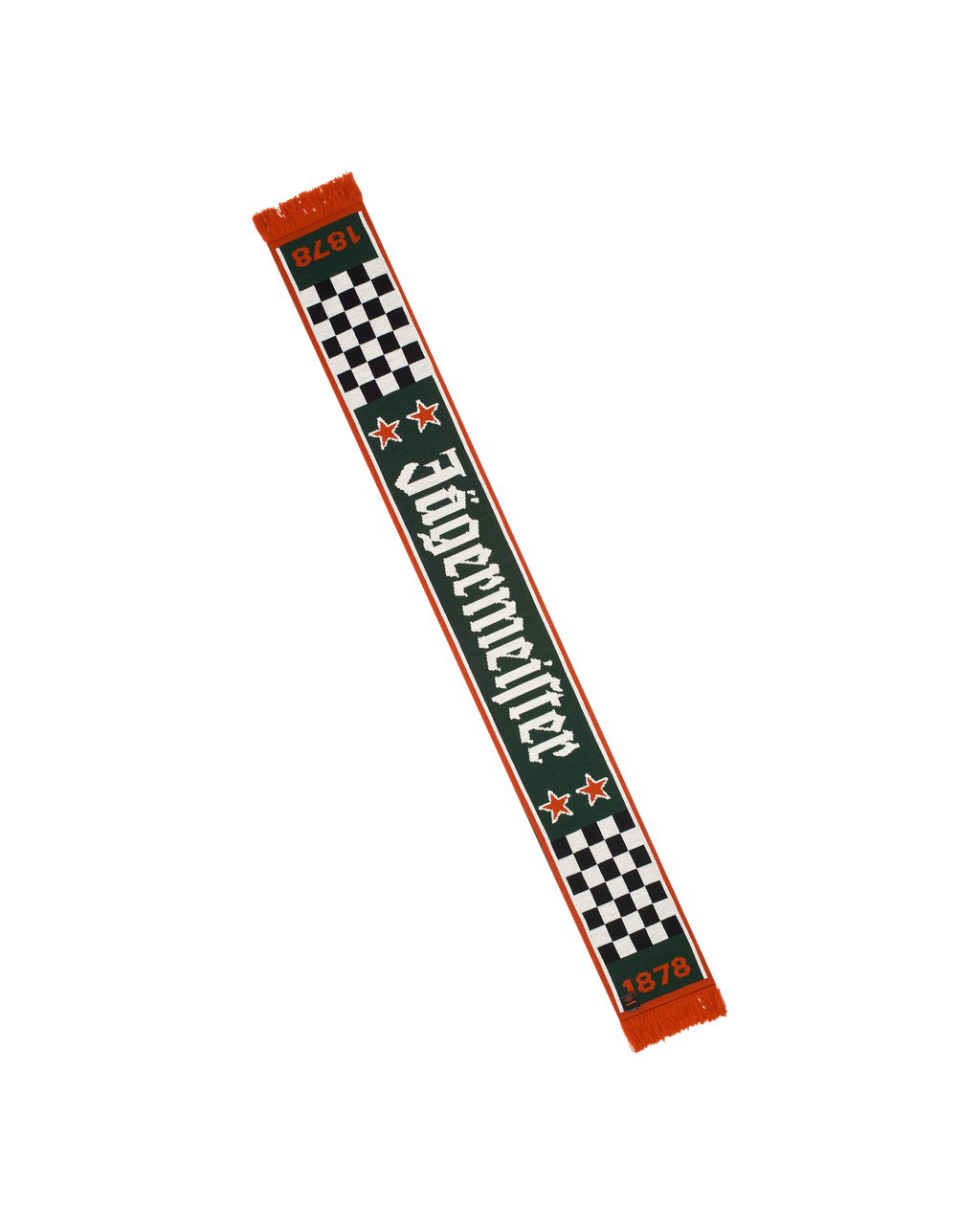 Jägermeister Racing sál márkajelzéssel. A zöld oldala látható