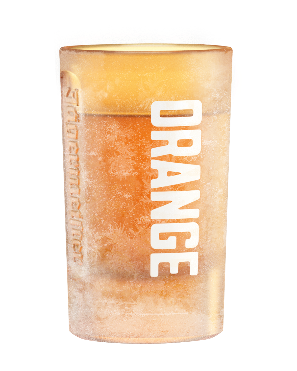 Frosted Jägermeister Orange shot glas with 'Orange' text 