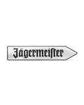 Ezüst Jägermeister útjelző tábla fekete Jägermeister felirattal