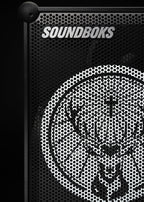 Fekete Soundboks hangszóró Jägermeister márkalogóval