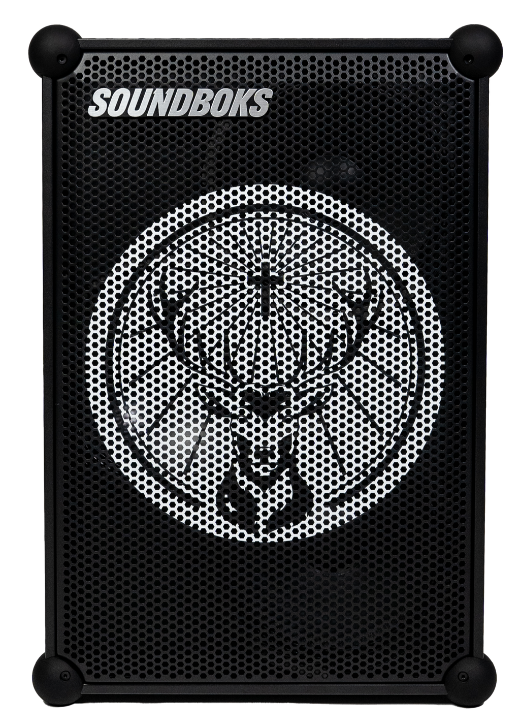Fekete Soundboks hangszóró Jägermeister márkalogóval