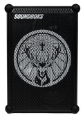 Fekete Soundboks hangszóró Jägermeister márkalogóval